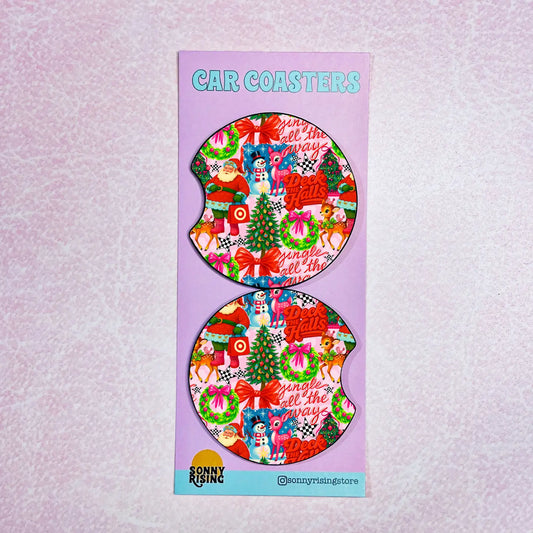 Happy Holidays - Car Coasters (READY-TO-SHIP)