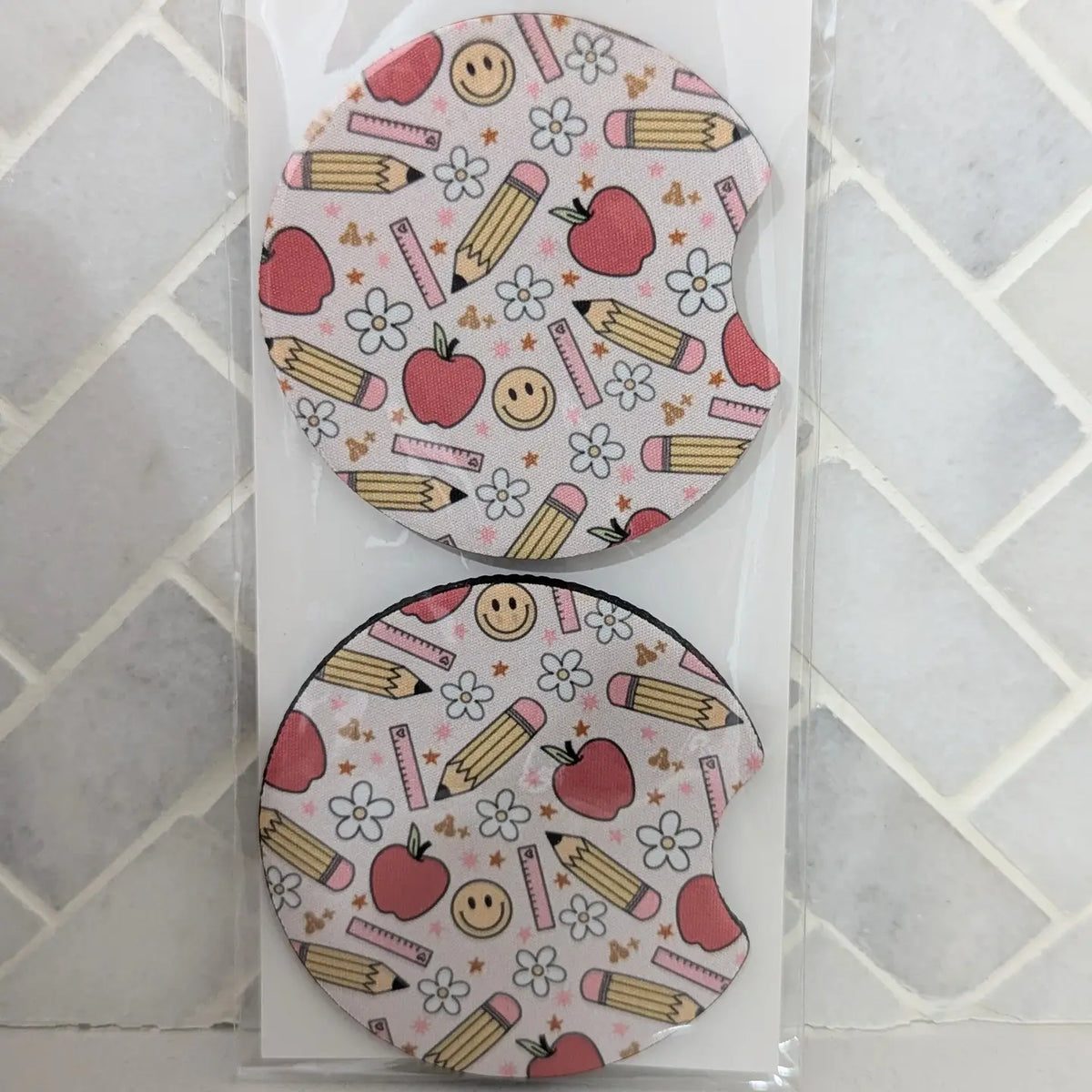 Teacher Doodle - Car Coasters (READY-TO-SHIP)