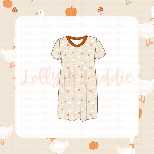 The Great Pumpkin Waddle - Women’s Sleep Dress (READY-TO-SHIP)