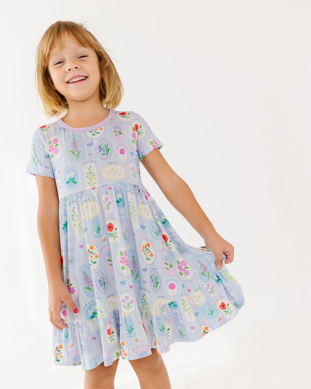 In Full Bloom - Short Sleeve Twirl Dress (READY-TO-SHIP)